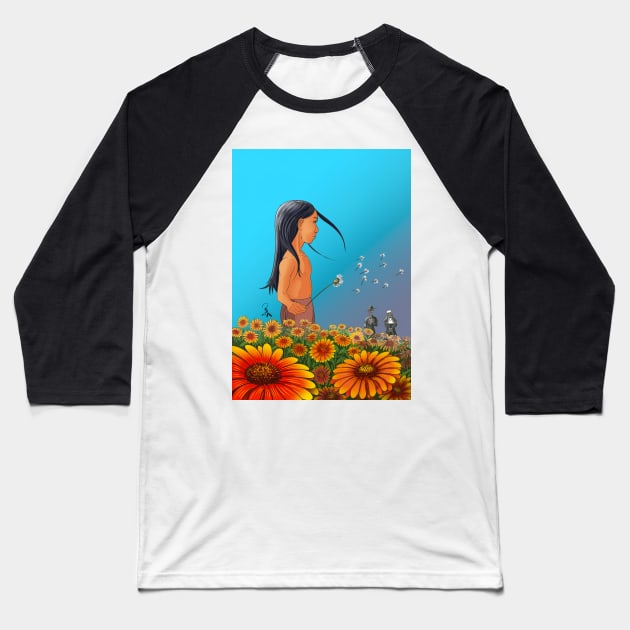 Orange Flowers Baseball T-Shirt by Redhouse Artisan